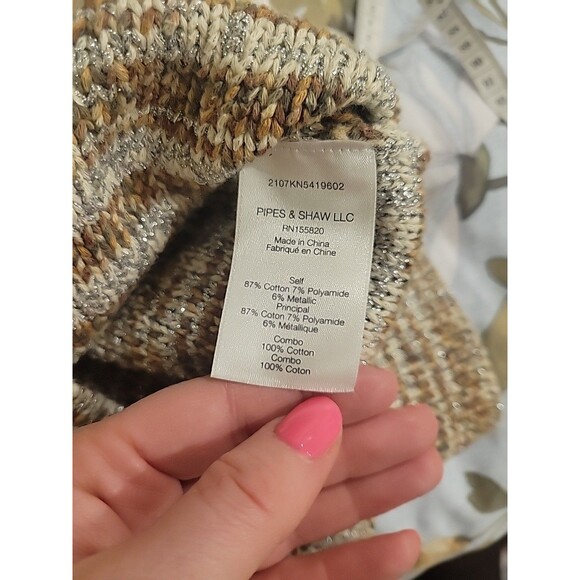 Veronica Beard Tahlea Mixed-Media Sweater in Army Multi Puff Sleeve Top Size M - Picture 9 of 10